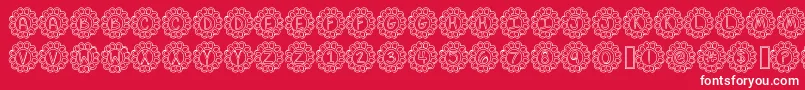 FlowerPowerHollow Font – White Fonts on Red Background