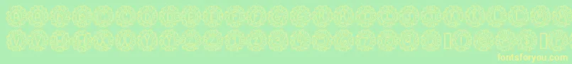 FlowerPowerHollow Font – Yellow Fonts on Green Background