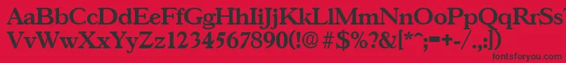 GascogneSerialBoldDb Font – Black Fonts on Red Background