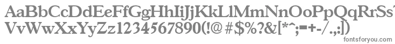 フォントGascogneSerialBoldDb – 白い背景に灰色の文字