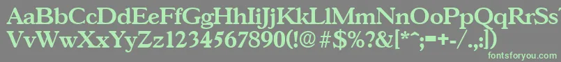 GascogneSerialBoldDb Font – Green Fonts on Gray Background