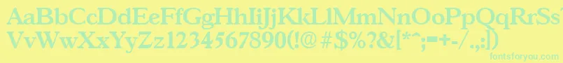 GascogneSerialBoldDb Font – Green Fonts on Yellow Background