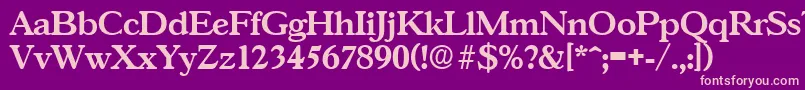 GascogneSerialBoldDb Font – Pink Fonts on Purple Background
