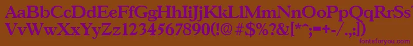 GascogneSerialBoldDb Font – Purple Fonts on Brown Background