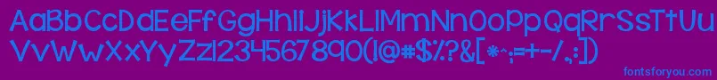 Kgbehindthesehazeleyes Font – Blue Fonts on Purple Background