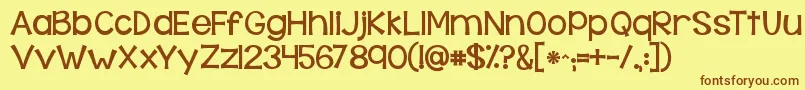 Kgbehindthesehazeleyes Font – Brown Fonts on Yellow Background