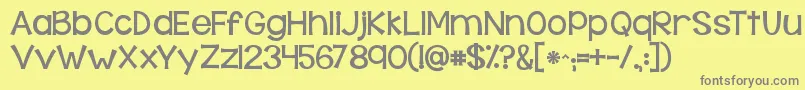 フォントKgbehindthesehazeleyes – 黄色の背景に灰色の文字