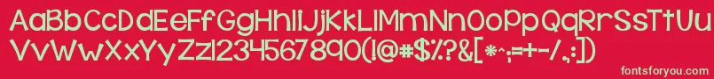 Kgbehindthesehazeleyes Font – Green Fonts on Red Background