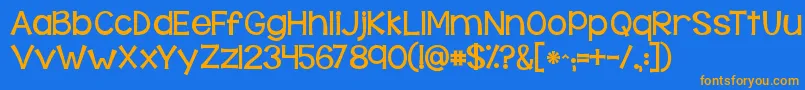 Kgbehindthesehazeleyes Font – Orange Fonts on Blue Background