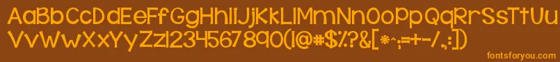 Kgbehindthesehazeleyes Font – Orange Fonts on Brown Background