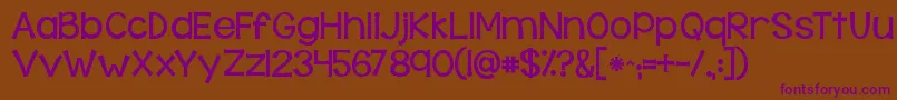 Kgbehindthesehazeleyes Font – Purple Fonts on Brown Background