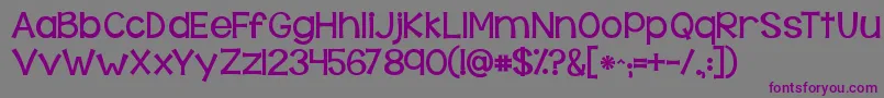 Kgbehindthesehazeleyes-Schriftart – Violette Schriften auf grauem Hintergrund