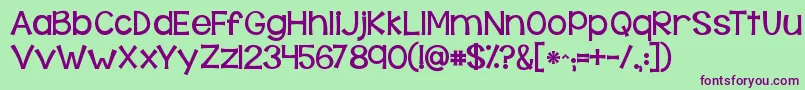 Kgbehindthesehazeleyes Font – Purple Fonts on Green Background