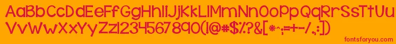 Kgbehindthesehazeleyes Font – Red Fonts on Orange Background