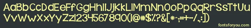 Kgbehindthesehazeleyes Font – Yellow Fonts on Black Background