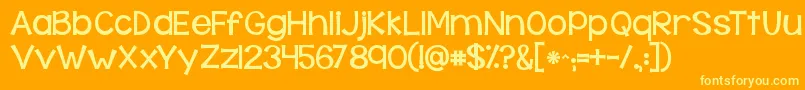 Kgbehindthesehazeleyes Font – Yellow Fonts on Orange Background
