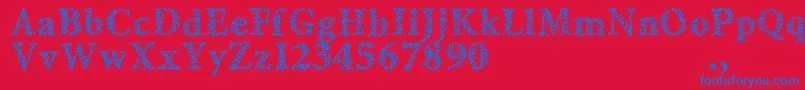 Amltrial-Schriftart – Blaue Schriften auf rotem Hintergrund