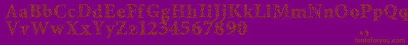 フォントAmltrial – 紫色の背景に茶色のフォント