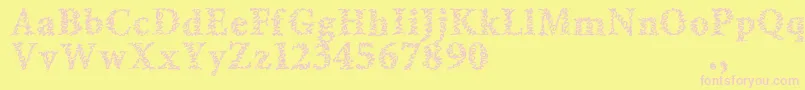 Amltrial-Schriftart – Rosa Schriften auf gelbem Hintergrund
