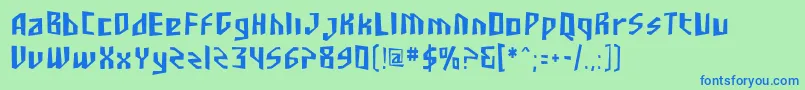 フォントSfjunkculturecondensed – 青い文字は緑の背景です。