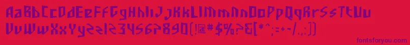 フォントSfjunkculturecondensed – 赤い背景に紫のフォント