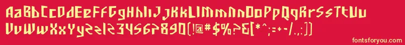 Sfjunkculturecondensed Font – Yellow Fonts on Red Background