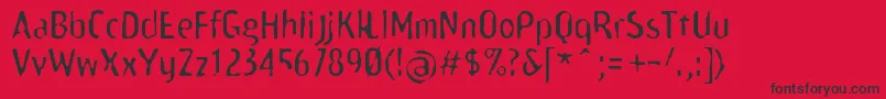 More about Scamofobiarainc Font Scamofobiarainc Font – Black Fonts on Red Background