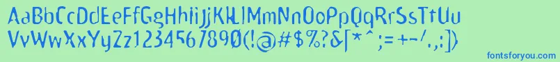 Scamofobiarainc Font – Blue Fonts on Green Background