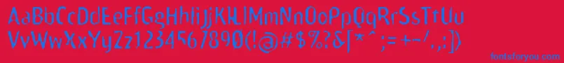 Scamofobiarainc Font – Blue Fonts on Red Background