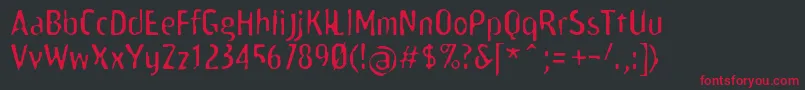 Scamofobiarainc Font – Red Fonts on Black Background