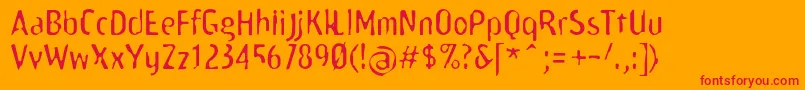 Scamofobiarainc Font – Red Fonts on Orange Background