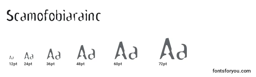 Размеры шрифта Scamofobiarainc