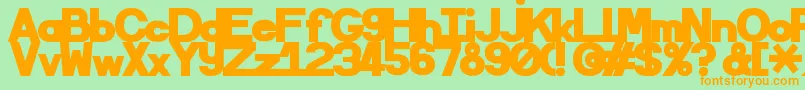 Sematary Font – Orange Fonts on Green Background