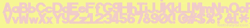 フォントSematary – ピンクのフォント、黄色の背景