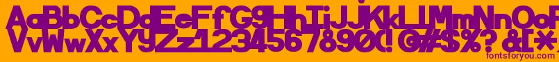 Sematary-Schriftart – Violette Schriften auf orangefarbenem Hintergrund