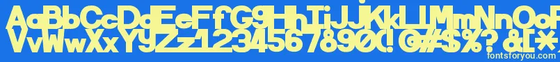 Sematary Font – Yellow Fonts on Blue Background