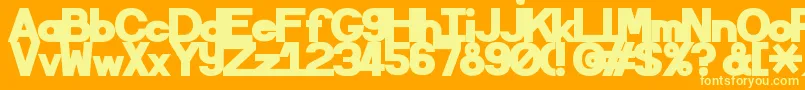 Sematary Font – Yellow Fonts on Orange Background