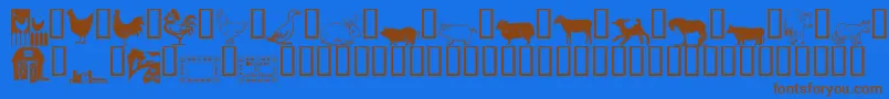 LcrOnTheFarm Font – Brown Fonts on Blue Background