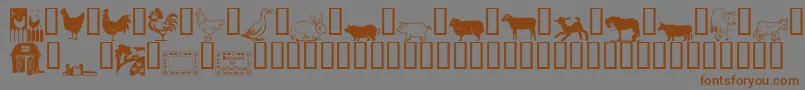 LcrOnTheFarm Font – Brown Fonts on Gray Background