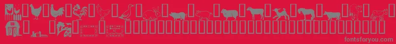 LcrOnTheFarm Font – Gray Fonts on Red Background