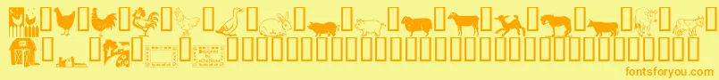LcrOnTheFarm Font – Orange Fonts on Yellow Background