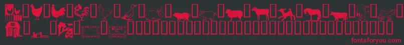 LcrOnTheFarm Font – Red Fonts on Black Background