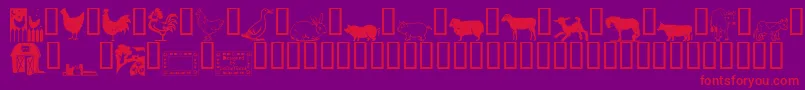 LcrOnTheFarm Font – Red Fonts on Purple Background
