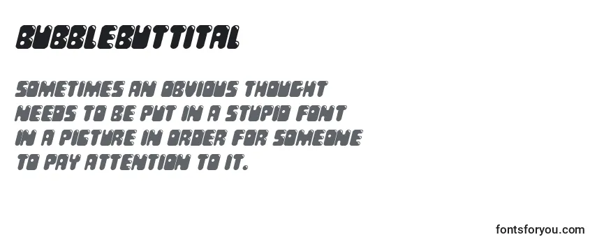 Review of the Bubblebuttital Font