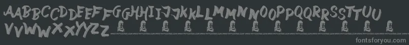 StreetWild-fontti – harmaat kirjasimet mustalla taustalla