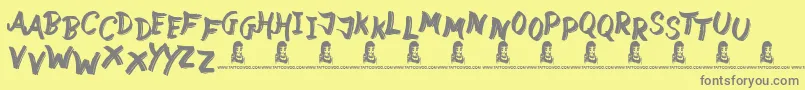 Fonte StreetWild – fontes cinzas em um fundo amarelo