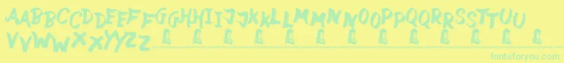 フォントStreetWild – 黄色い背景に緑の文字