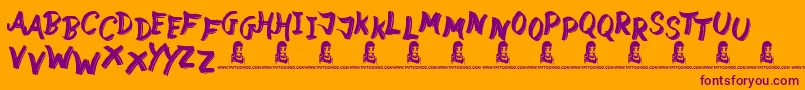 Fonte StreetWild – fontes roxas em um fundo laranja
