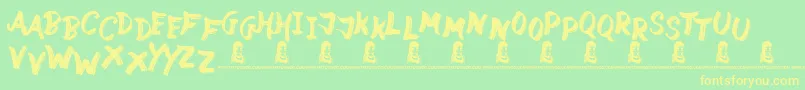 フォントStreetWild – 黄色の文字が緑の背景にあります
