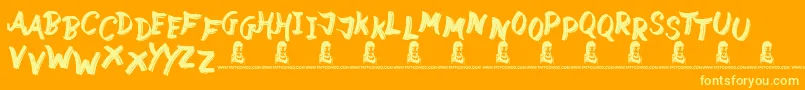 Fonte StreetWild – fontes amarelas em um fundo laranja